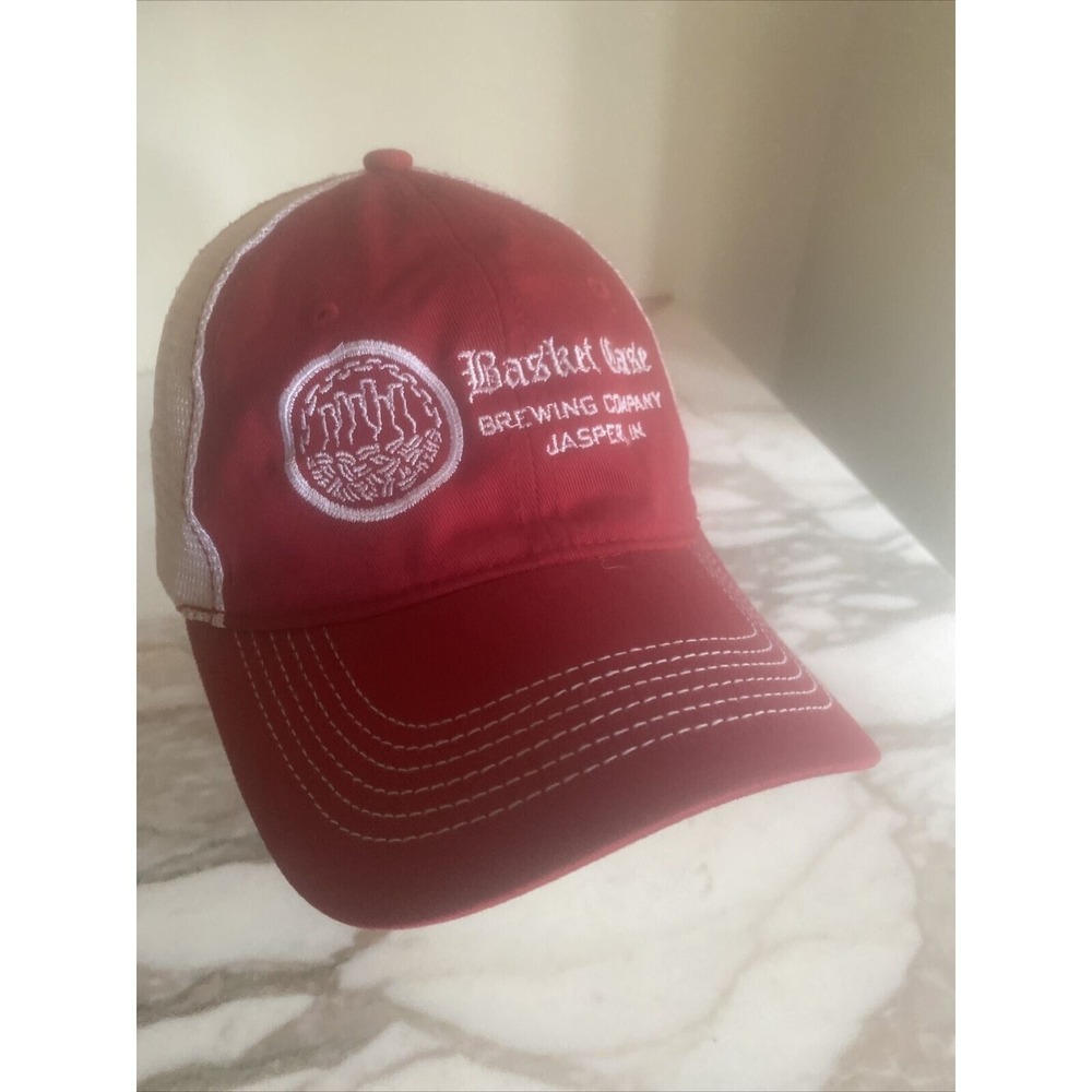 District Basket Case Brewing Company Jasper IN Red White Trucker Hat DT607 Mens - Picture 2 of 7